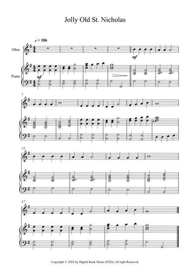 Jolly Old St. Nicholas (Oboe + Piano)