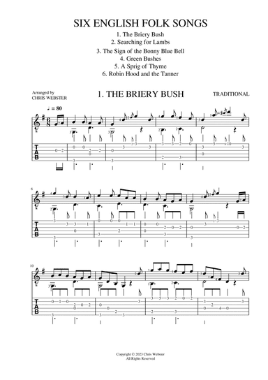 Six English Folk Songs for Easy Guitar