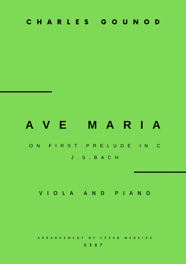 Ave Maria by Bach/Gounod - Viola and Piano (Full Score and Parts)