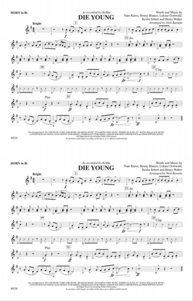 Die Young: Horn in B flat