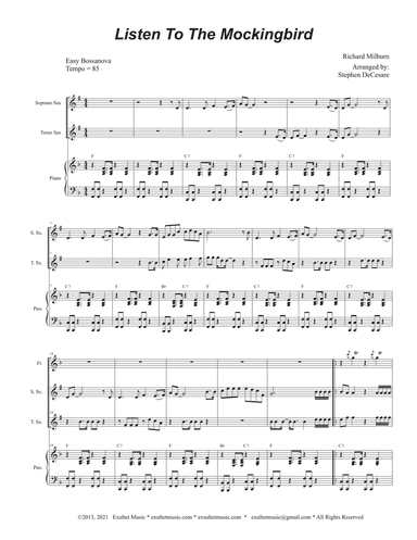 Listen To The Mockingbird (Duet for Soprano and Tenor Saxophone)