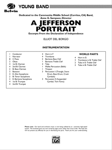 A Jefferson Portrait: Score