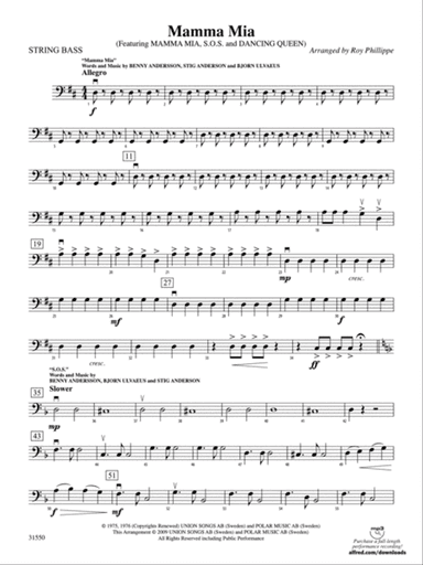 Mamma Mia, Selections from: String Bass