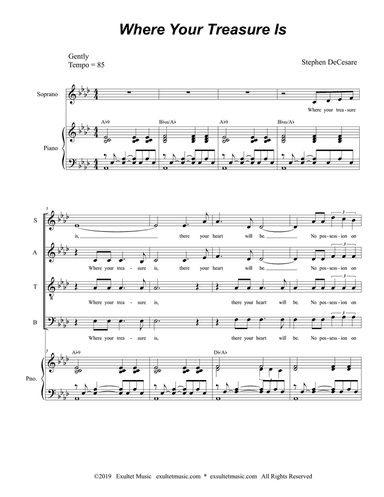 Where Your Treasure Is (for SATB)