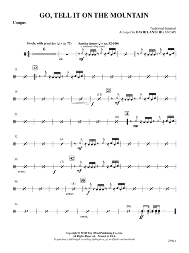 Go, Tell It on the Mountain: 1st Percussion
