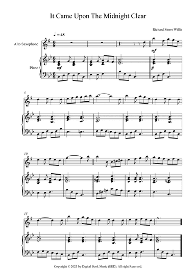 It Came Upon The Midnight Clear - Richard Storrs Willis (Alto Sax + Piano)