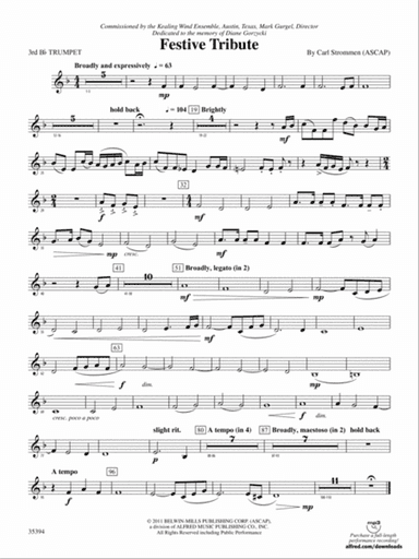 Festive Tribute: 3rd B-flat Trumpet