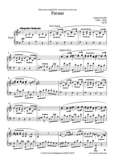 Op.50 Pavane - Piano - A Minor