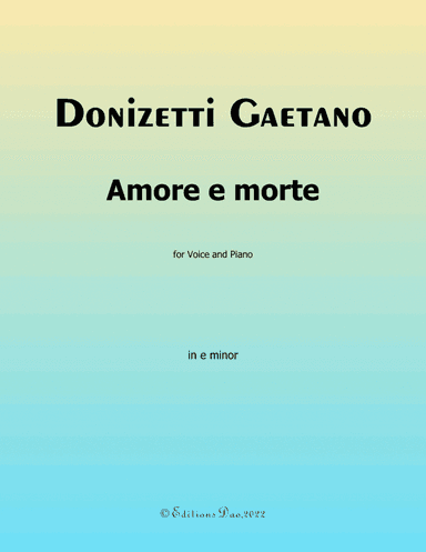 Amore e morte, by Donizetti, in e minor