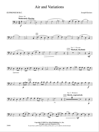 Air and Variations: Baritone B.C.
