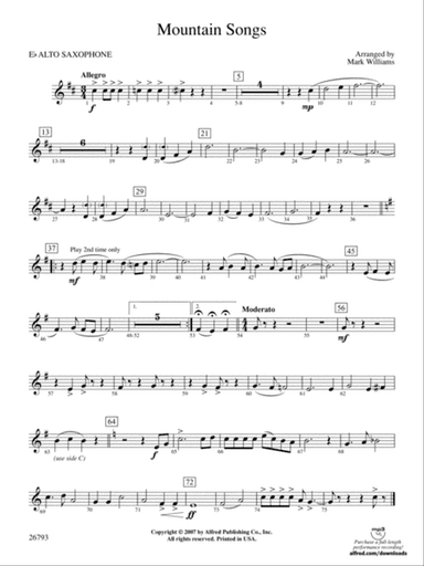 Mountain Songs: E-flat Alto Saxophone