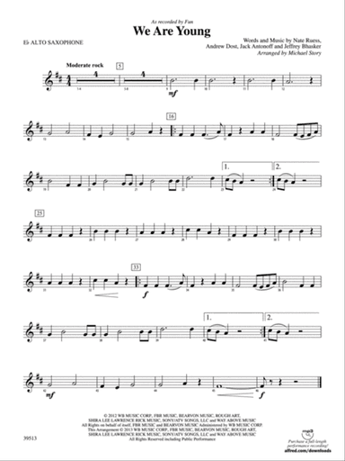 We Are Young: E-flat Alto Saxophone