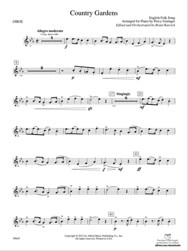 Country Gardens: Oboe