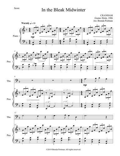 In the Bleak Midwinter (trombone/piano), arr. Brenda Portman
