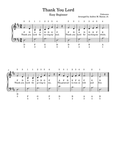 Thank younLord in D Major