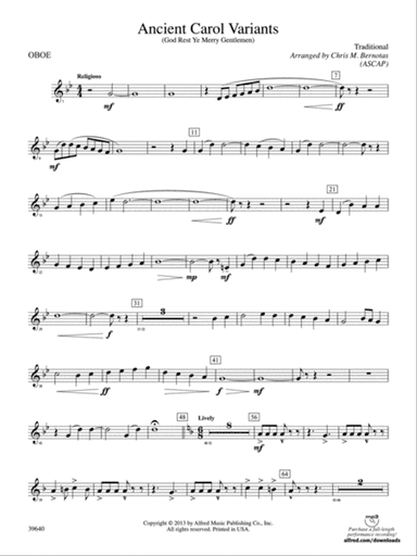 Ancient Carol Variants: Oboe