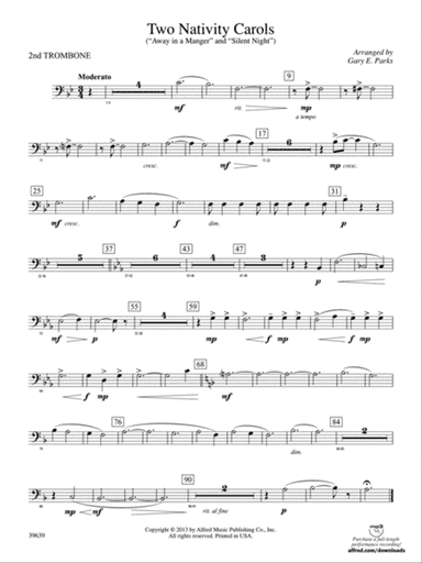 Two Nativity Carols: 2nd Trombone