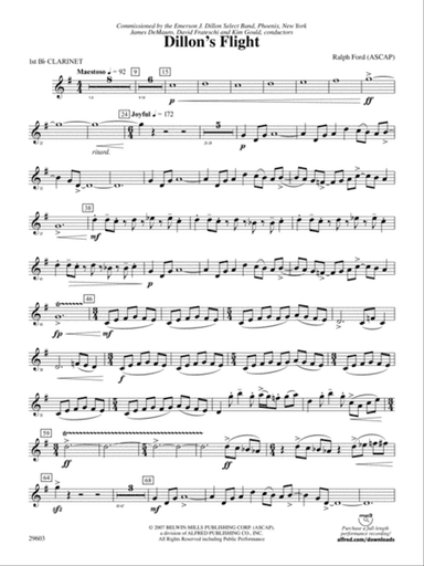 Dillon's Flight: 1st B-flat Clarinet