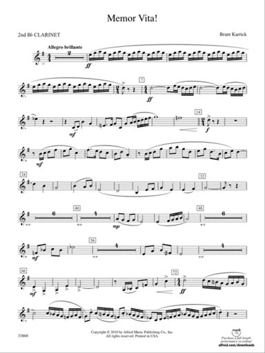 Memor Vita!: 2nd B-flat Clarinet