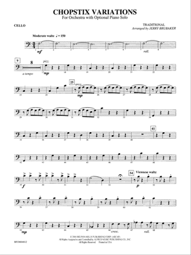 Chopstix Variations (with Opt. Piano Solo): Cello