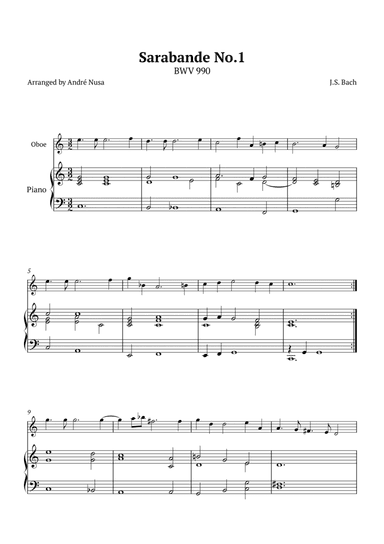 Sarabande No.1 BWV 990