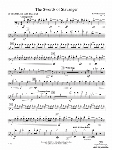 The Swords of Stavanger: (wp) 1st B-flat Trombone B.C.