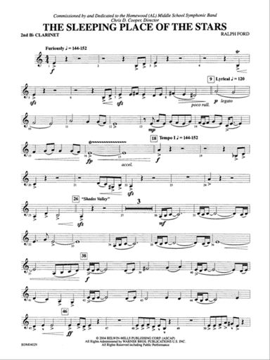 The Sleeping Place of the Stars: 2nd B-flat Clarinet