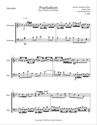 Praeludium for Two Marimbas
