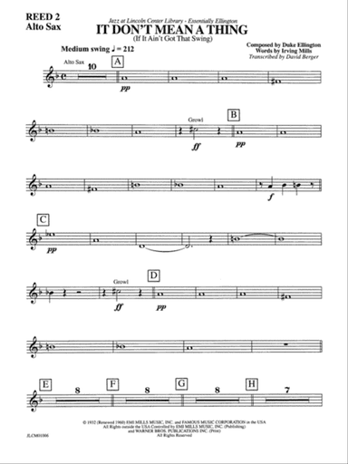 It Don't Mean a Thing If It Ain't Got That Swing: 2nd E-flat Alto Saxophone