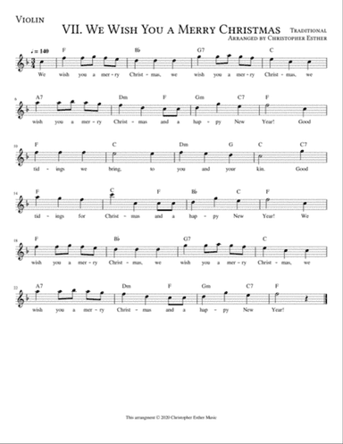 We Wish You a Merry Christmas for Violin