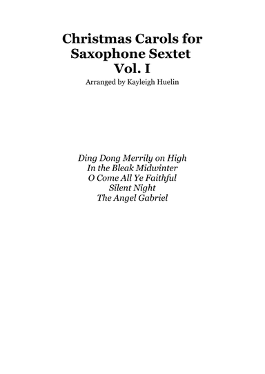 Christmas Carol Selection vol. 1 for SAATTB Saxophone sextet