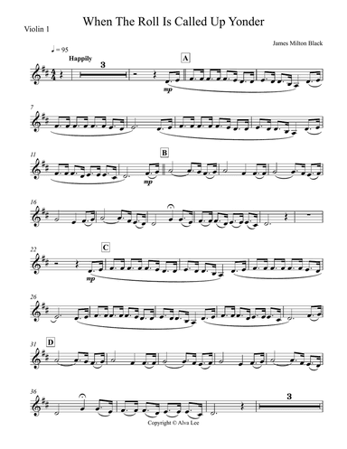 When the Roll Is Called Up Yonder Violin