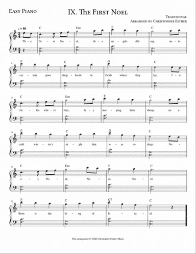 The First Noel for Easy Piano