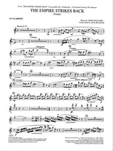 The Empire Strikes Back (Finale): E-flat Soprano Clarinet