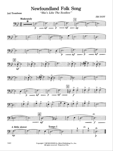 Newfoundland Folk Song: 3rd Trombone