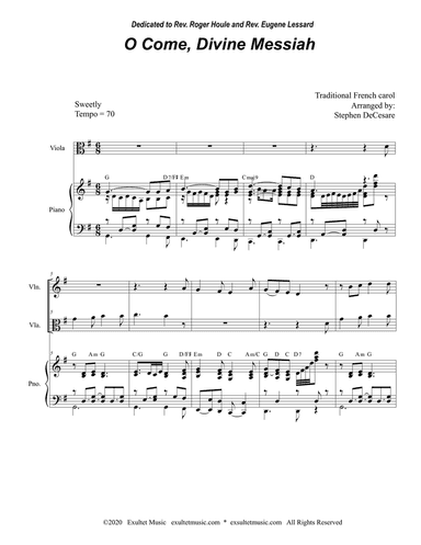 O Come, Divine Messiah (Duet for Violin and Viola)