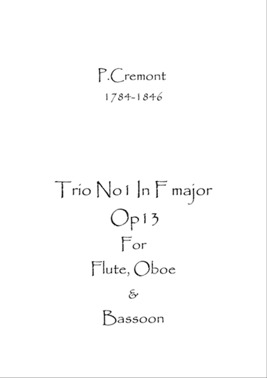Trio No1 in F major. Op.13