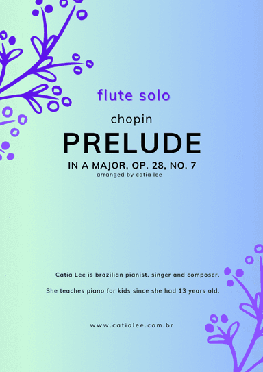 Prelude in A Major - Op 28, n 7 - Chopin for flute solo in C