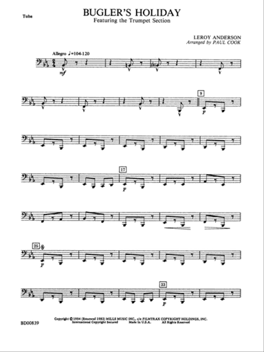 Bugler's Holiday (featuring the Trumpet Section): Tuba