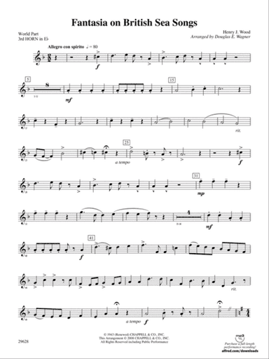 Fantasia on British Sea Songs: (wp) 3rd Horn in E-flat