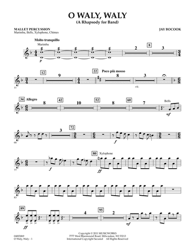 O Waly Waly (A Rhapsody For Band) - Mallet Percussion