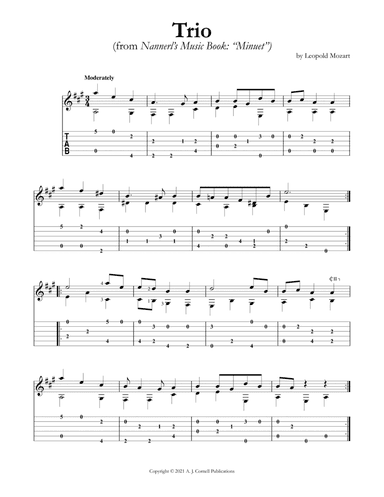 Trio (from Nannerl’s Music Book: “Minuet”)