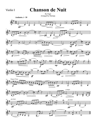 Chanson De Nuit by Elgar (arranged for String Trio)