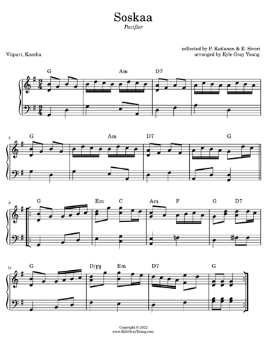 Soskaa (Pacifier) (piano solo)