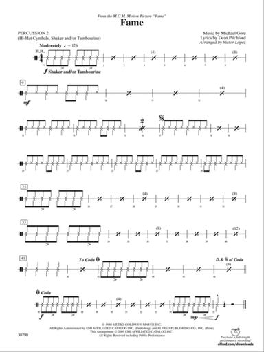 Fame (from the motion picture Fame): 2nd Percussion