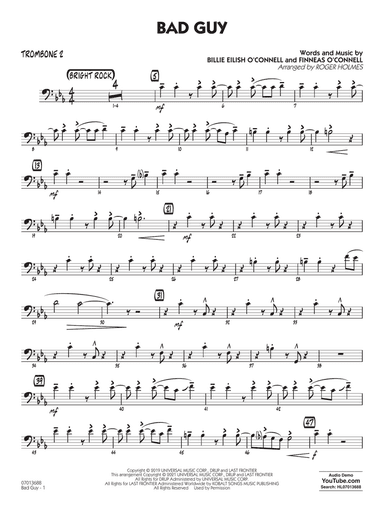Bad Guy (arr. Roger Holmes) - Trombone 2