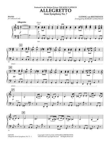 Allegretto (from Symphony No. 7) - Piano