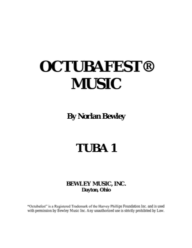 Octubafest Tuba 1 Bass Clef Part Book - Tuba/Euphonium Quartet