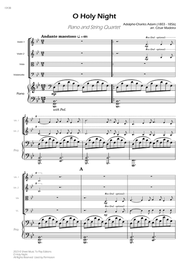 O Holy Night - Piano Quintet (Full Score) - Score Only