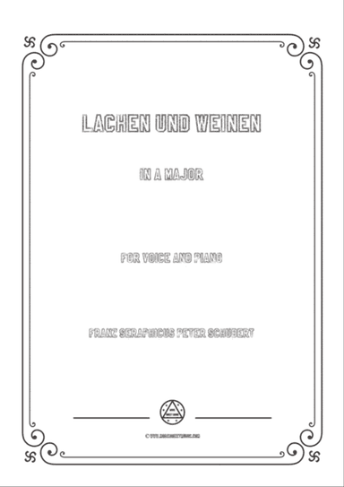Schubert-Lachen und Weinen in A Major,for voice and piano